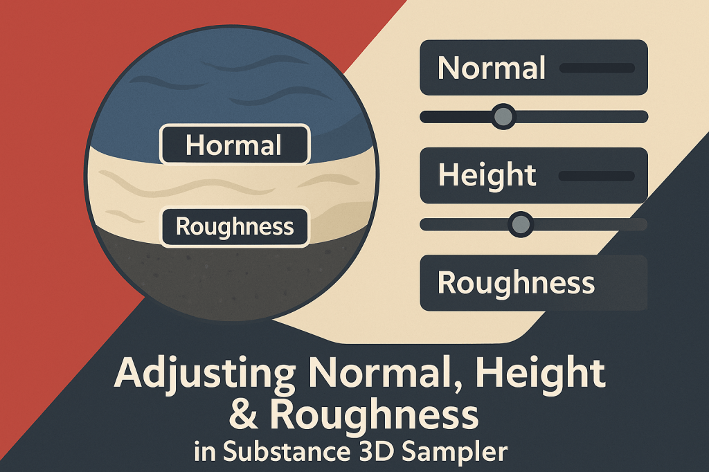 ⚙️ How to Adjust Normal, Height, and Roughness Channels in Adobe Substance 3D&nbsp;Sampler