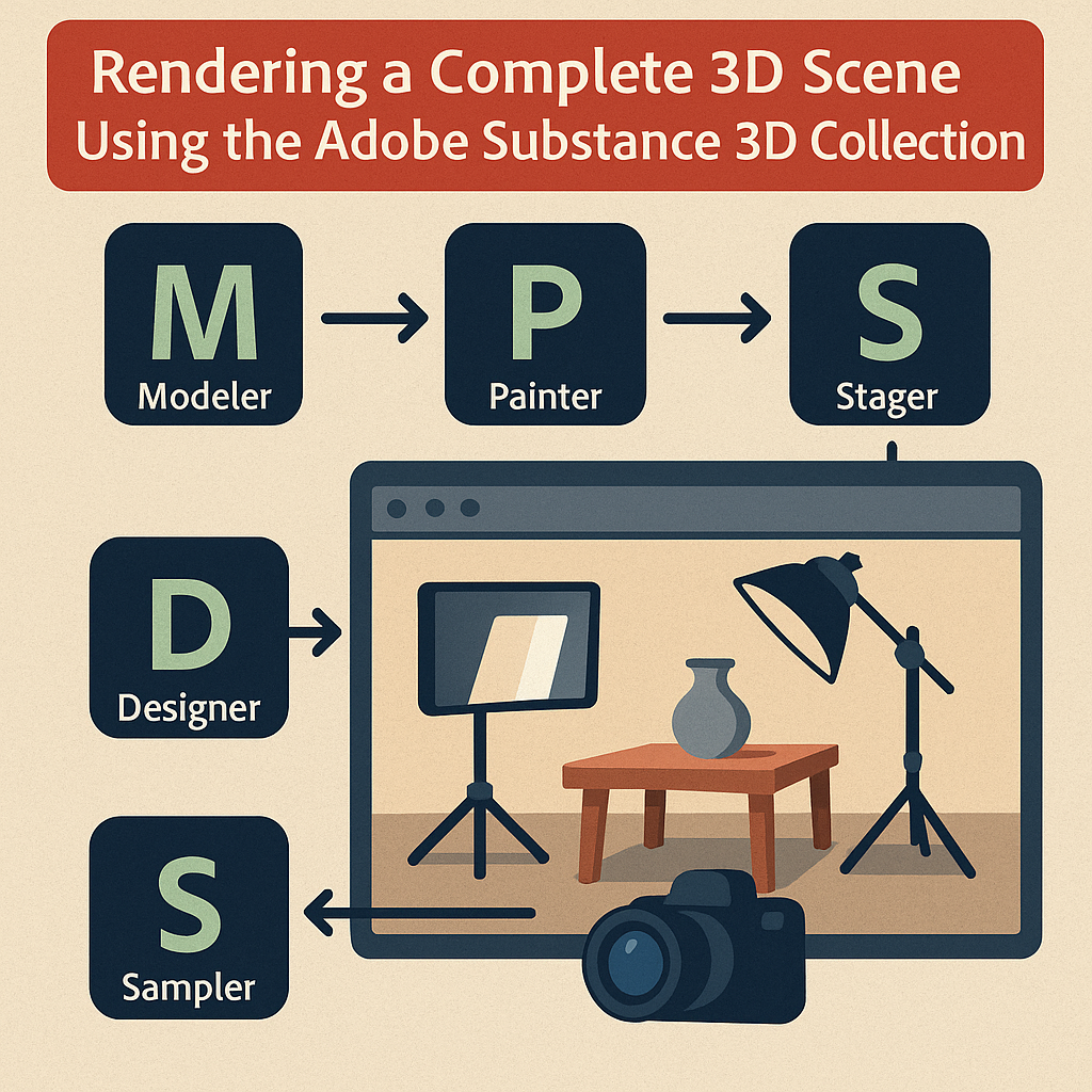Rendering a Complete 3D Scene Using the Adobe Substance 3D Collection